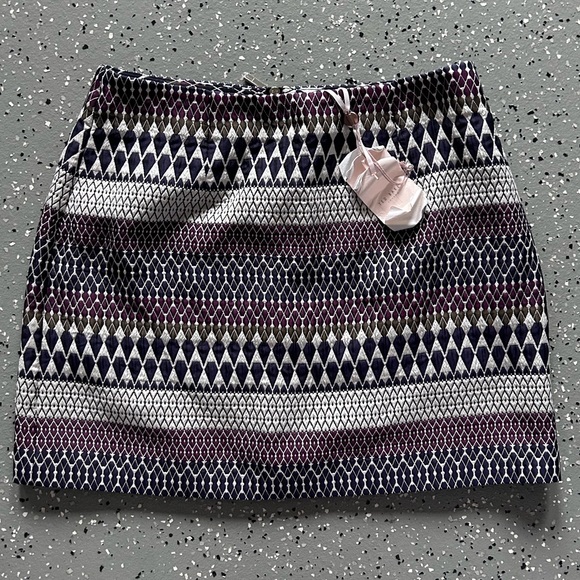 Ted Baker London Metallic Geometric Jacquard Mini Skirt NWT - Picture 1 of 7
